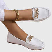 Melissa elegant slip-on loafers shown in white, black and beige