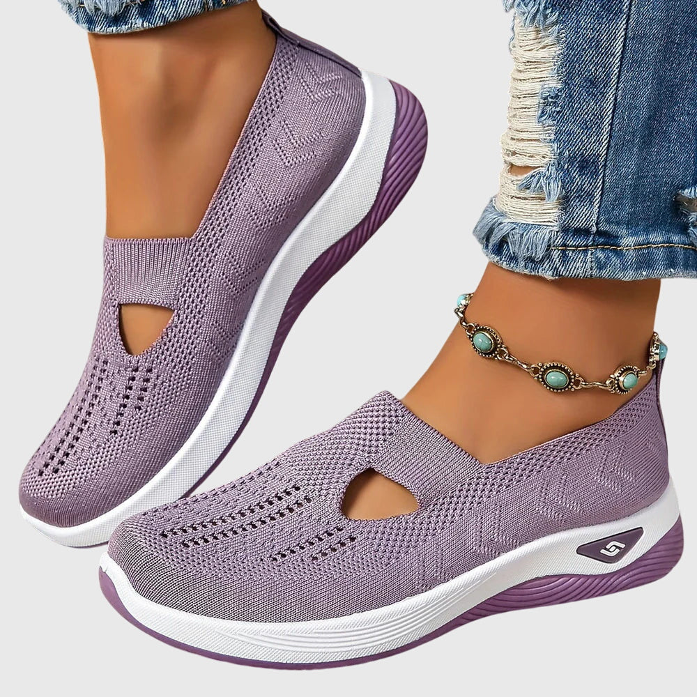 Comfortable women's slip-on shoes shown in multiple colours