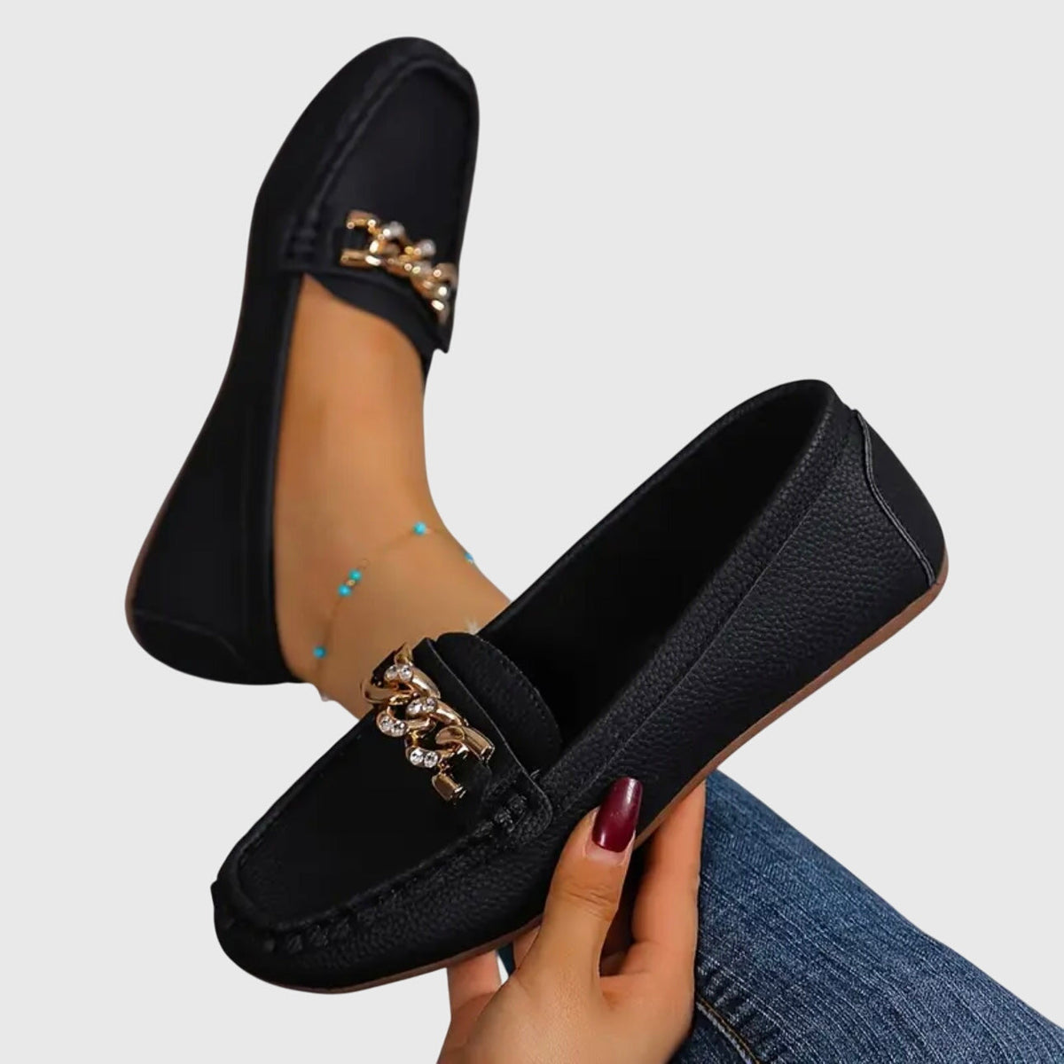 Melissa elegant slip-on loafers shown in white, black and beige