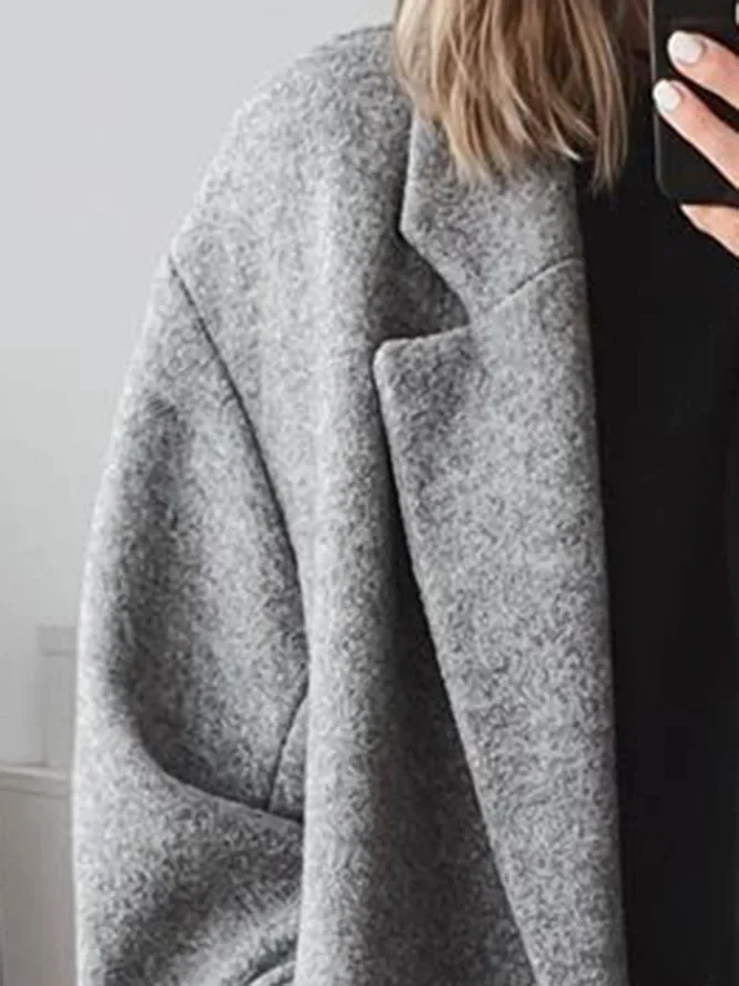 Fiona classic tailored overcoat shown in gray, brown and blue
