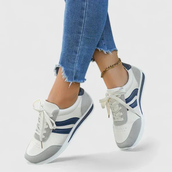 Vionara comfortable everyday shoes shown in red and blue