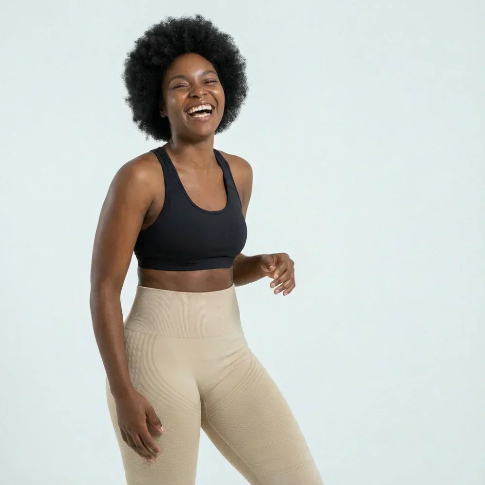 Billie beige full-length contour sculpting legging for workouts and everyday wear