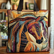 Handmade artisan bag with a colourful mosaic horse design, available in two sizes