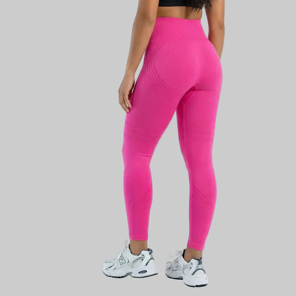 Iris hot pink full-length sculpting lift legging shown on model