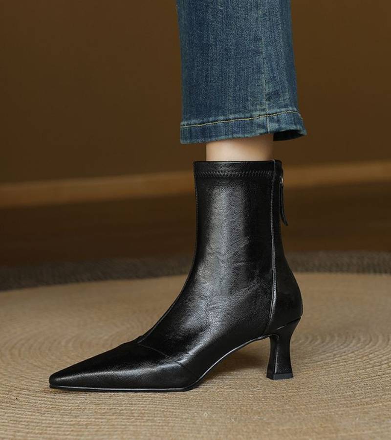 Arielynn | Pointed-Toe Rear Zip Boots