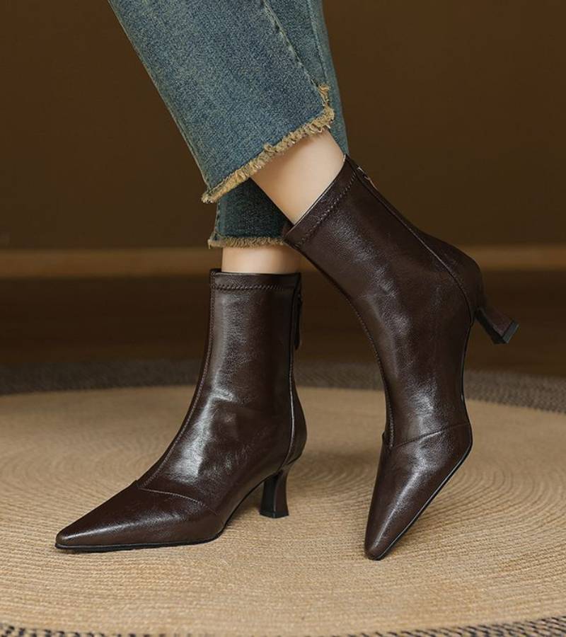 Arielynn | Pointed-Toe Rear Zip Boots