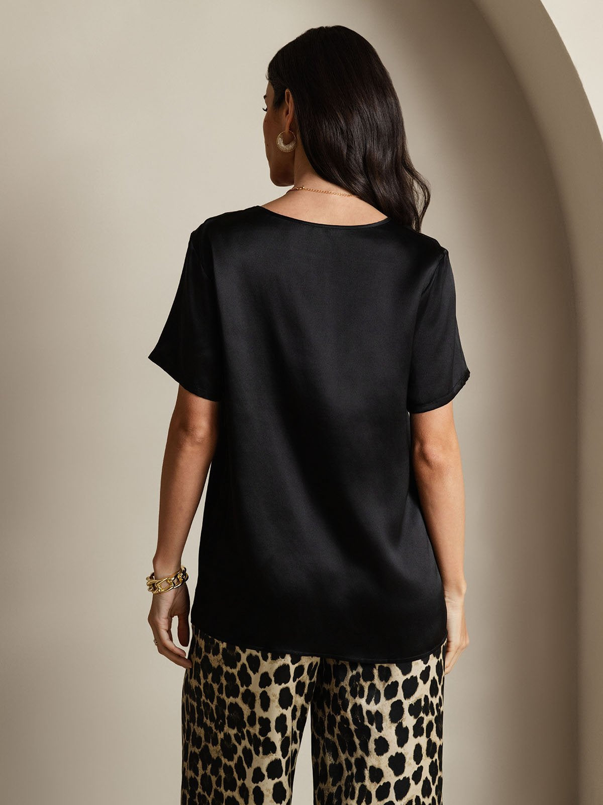 Lydia pure mulberry silk pyjama set in multi, a coordinated top and bottom sleepwear set