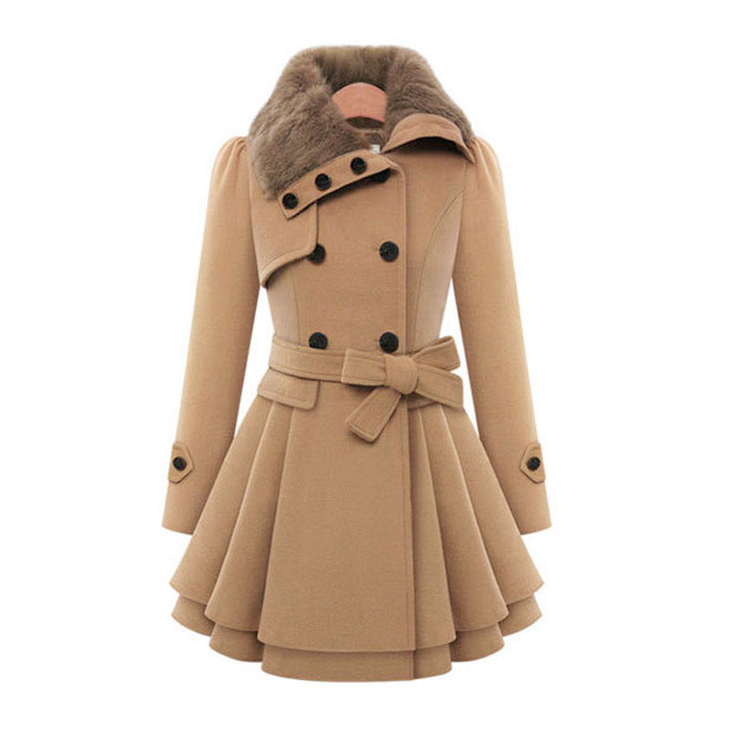 Claudia vintage flair trench coat, tailored womens outerwear shown in a classic silhouette