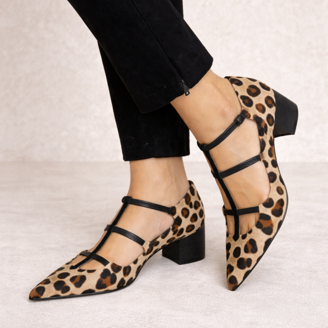 Arden | Leopard Strap Heels