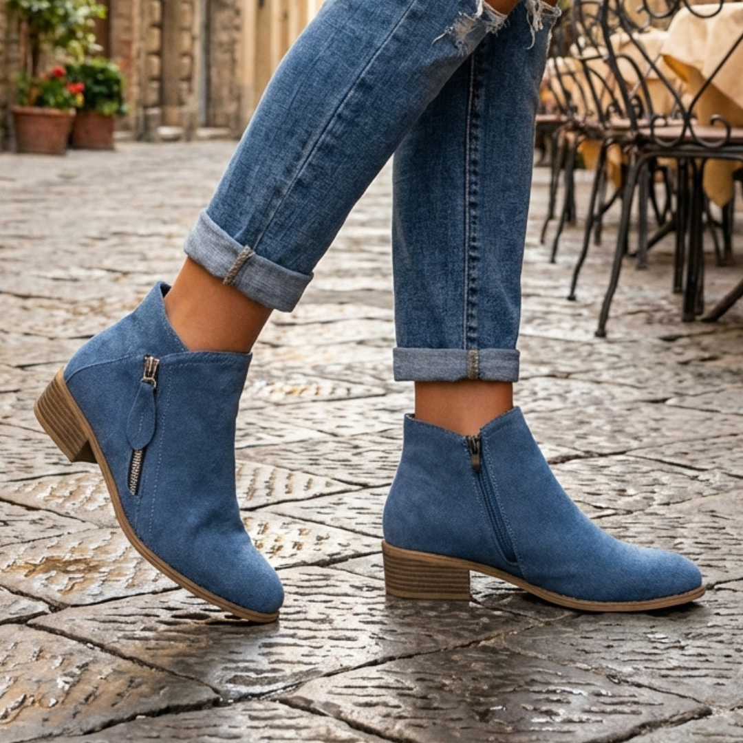 Bella | Side-Zip Block Heel Ankle Boots
