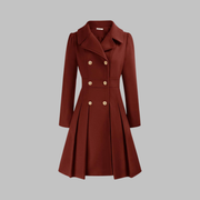 Dami double button tailored coat shown in multiple colours, AU sizing