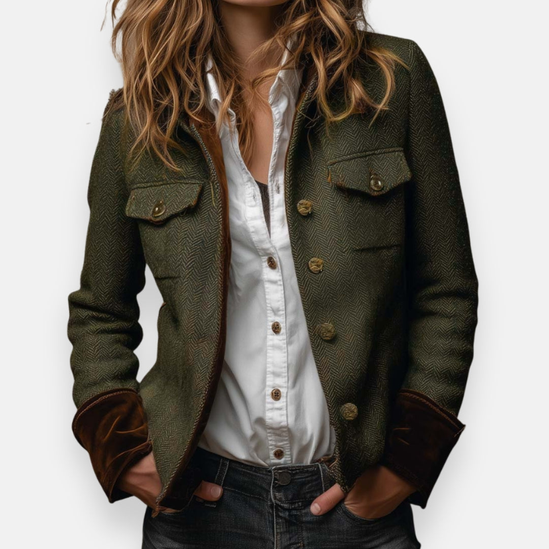 Margaret refined classic tailored jacket shown from the front