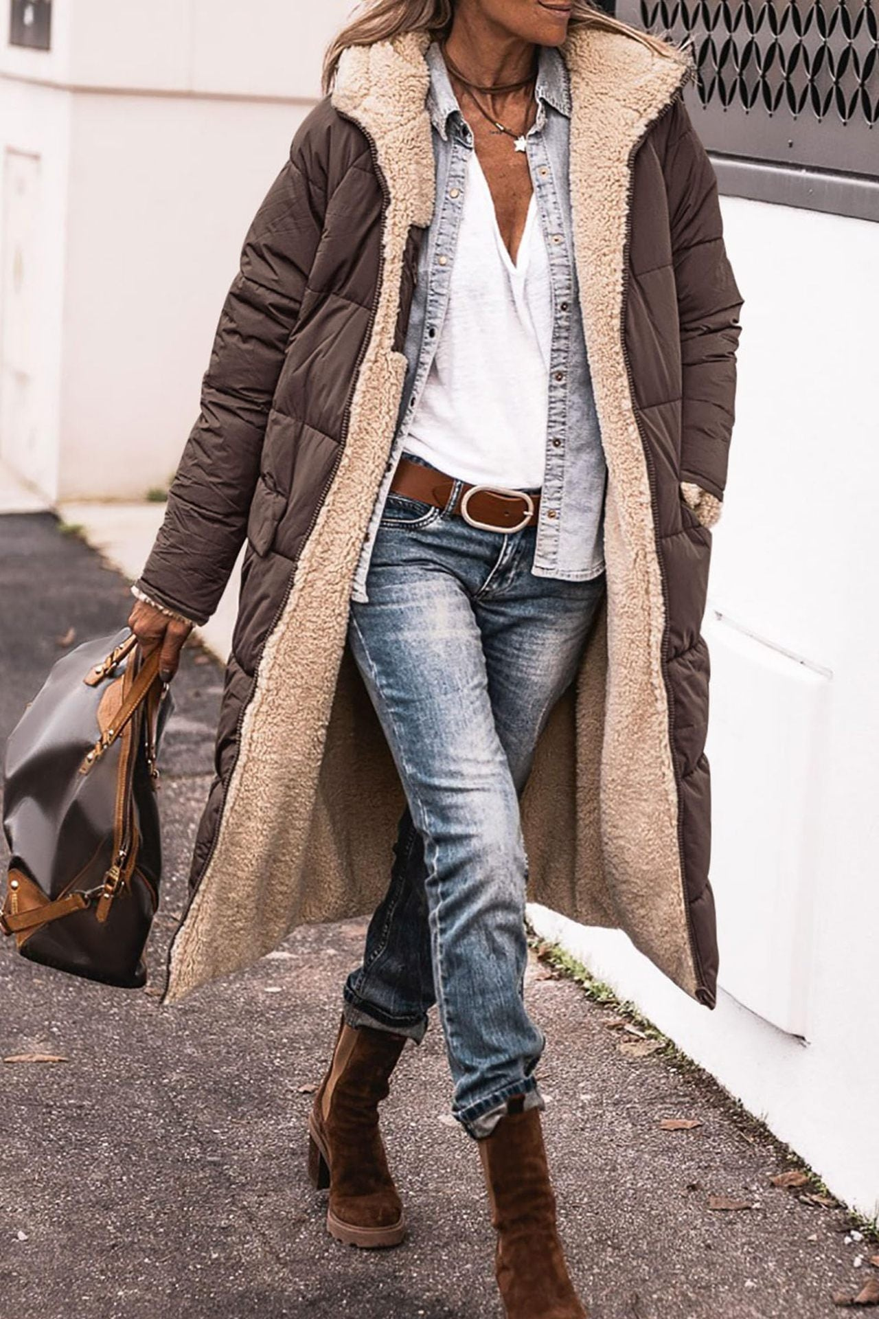 Sasha elegant reversible tailored womens coat shown in a rich colourway