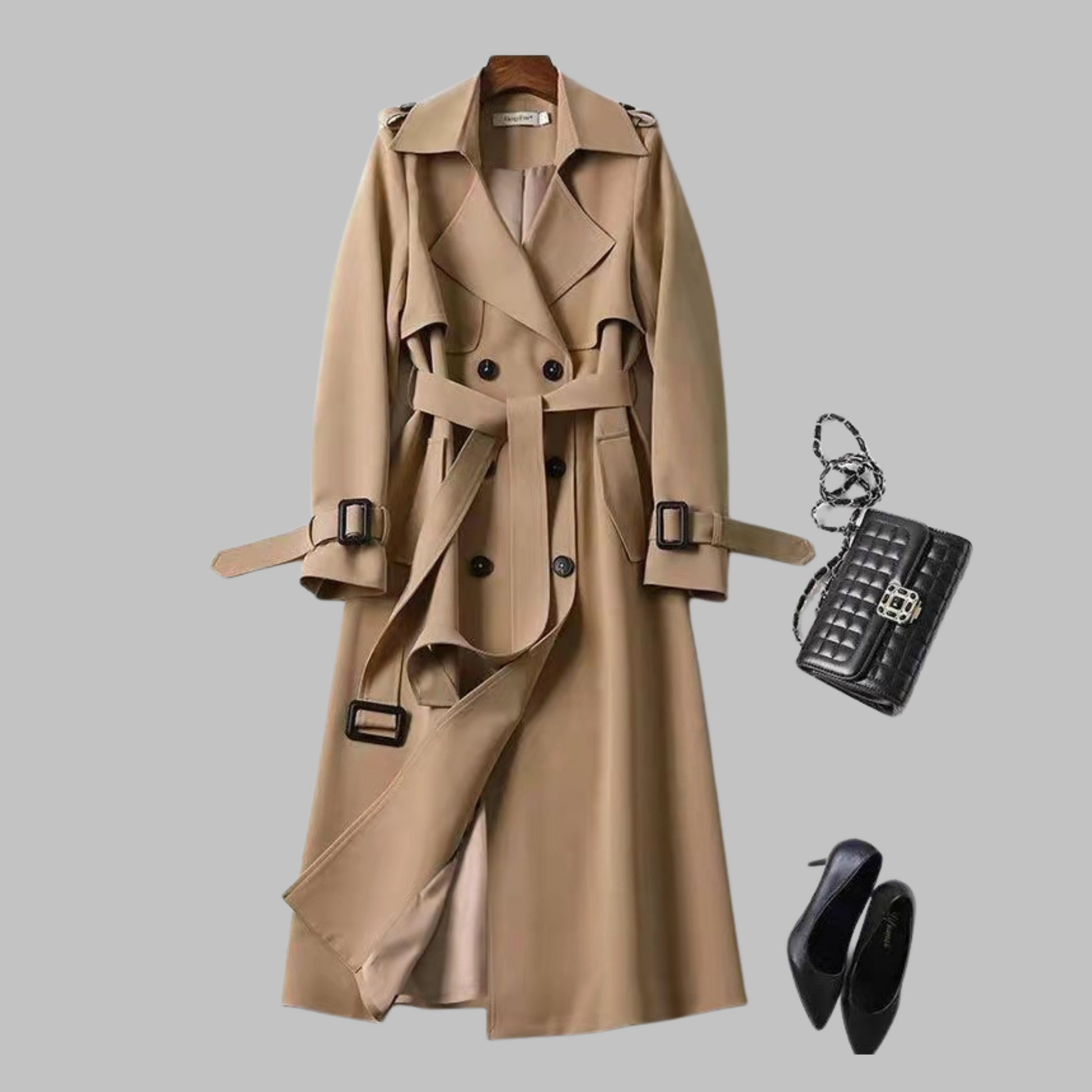 Tia knee-length loose coat in a relaxed fit, shown in multiple colours