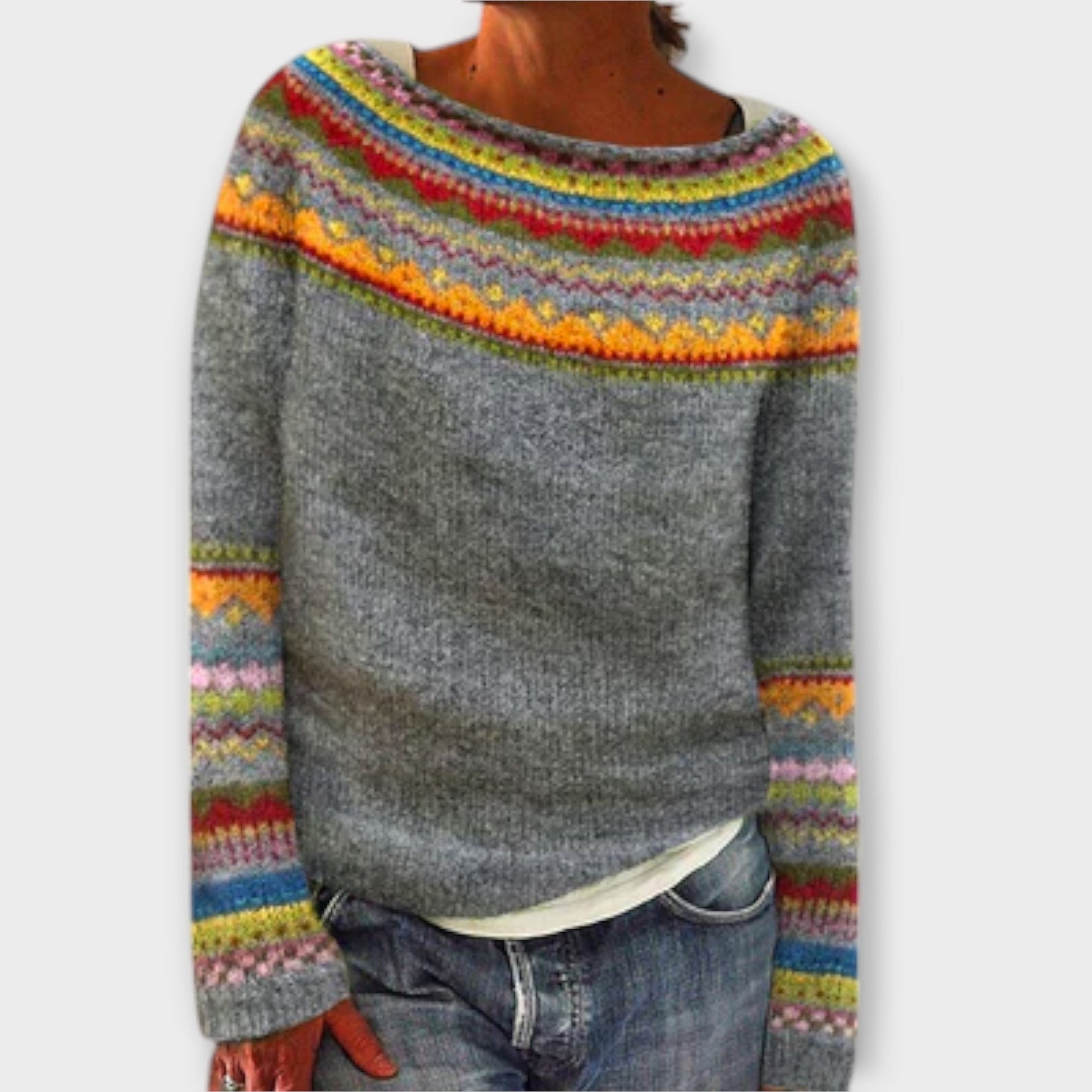 Rosie cosy ribbed relaxed-fit jumper with soft drape and ribbed cuffs