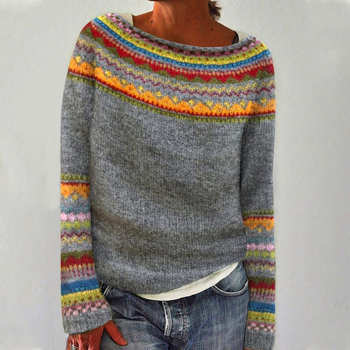 Ivy timeless Icelandic knit sweater with cosy soft texture and flattering everyday fit