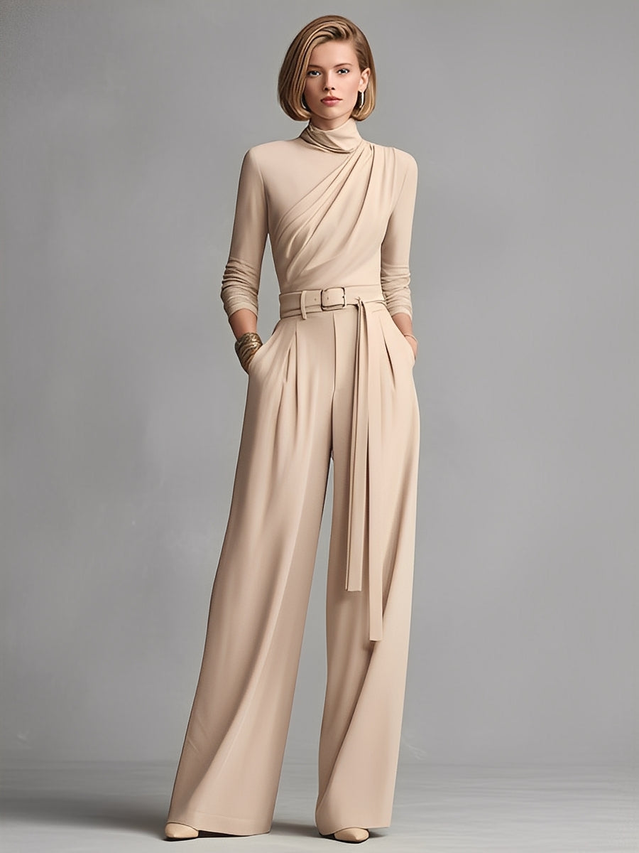 Blake neutral cotton blend knit set, coordinated top and bottom in a soft neutral shade