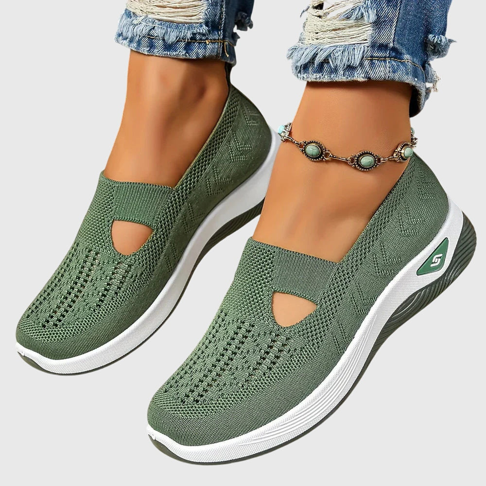 Comfortable women's slip-on shoes shown in multiple colours