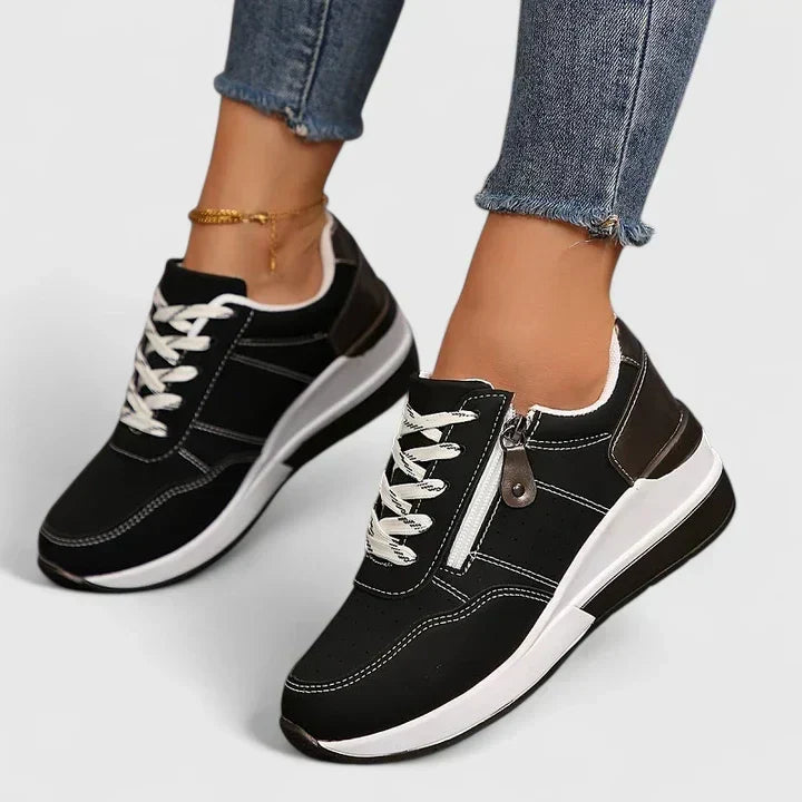 Comfortable everyday slip-on shoes shown in blue, black and grey