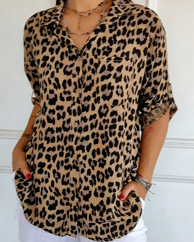 Susan leopard print blouse styled for everyday and dressed-up looks