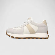 Gracelyn elegant women's sneakers with a subtle height boost, shown in white, khaki and black