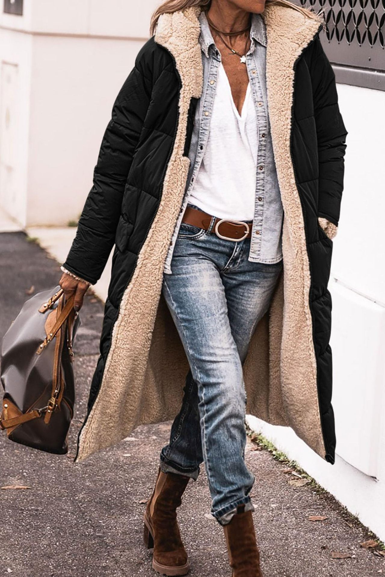 Sasha elegant reversible tailored womens coat shown in a rich colourway