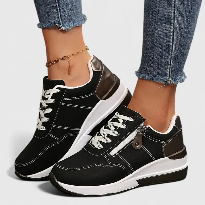 Comfortable everyday slip-on shoes shown in blue, black and grey