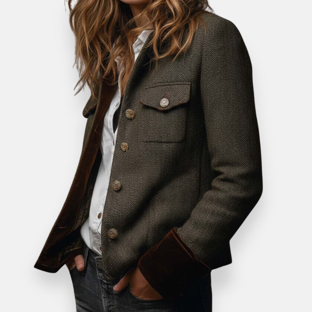 Margaret refined classic tailored jacket shown from the front