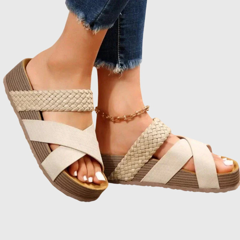 Sophie | Cushioned Everyday Sandals in Snake Print