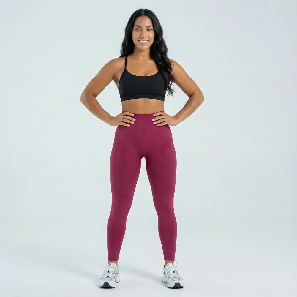 Demi full-length sculpting legging in Bordeaux, front view
