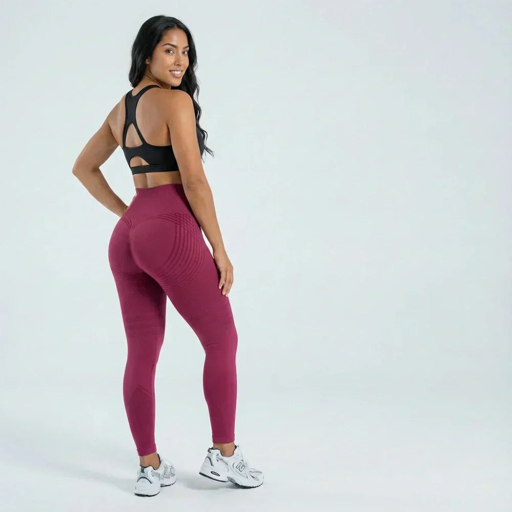 Demi full-length sculpting legging in Bordeaux, front view