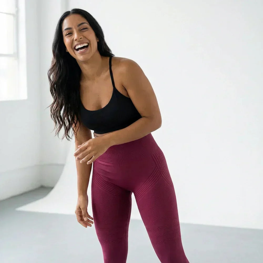 Demi full-length sculpting legging in Bordeaux, front view