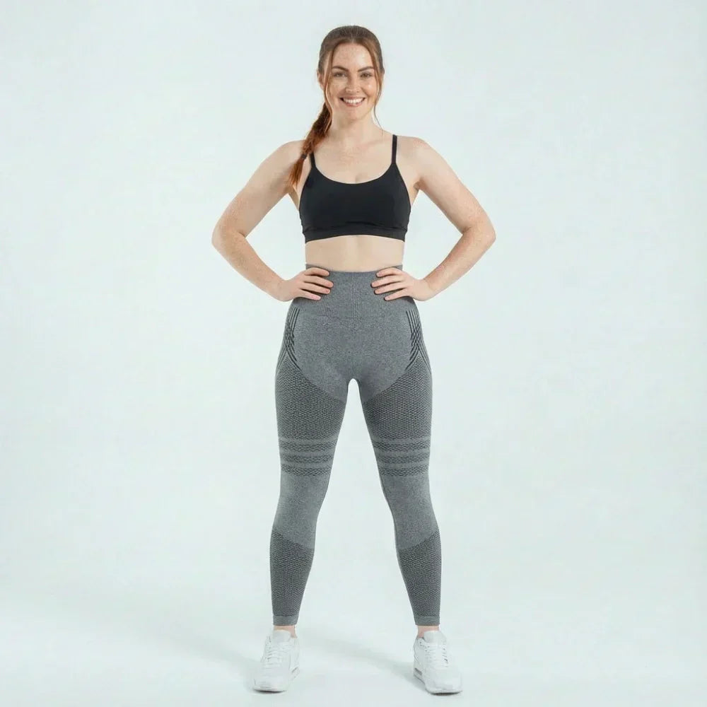 Hana grey full-length contour sculpting legging shown from front