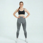 Hana grey full-length contour sculpting legging shown from front