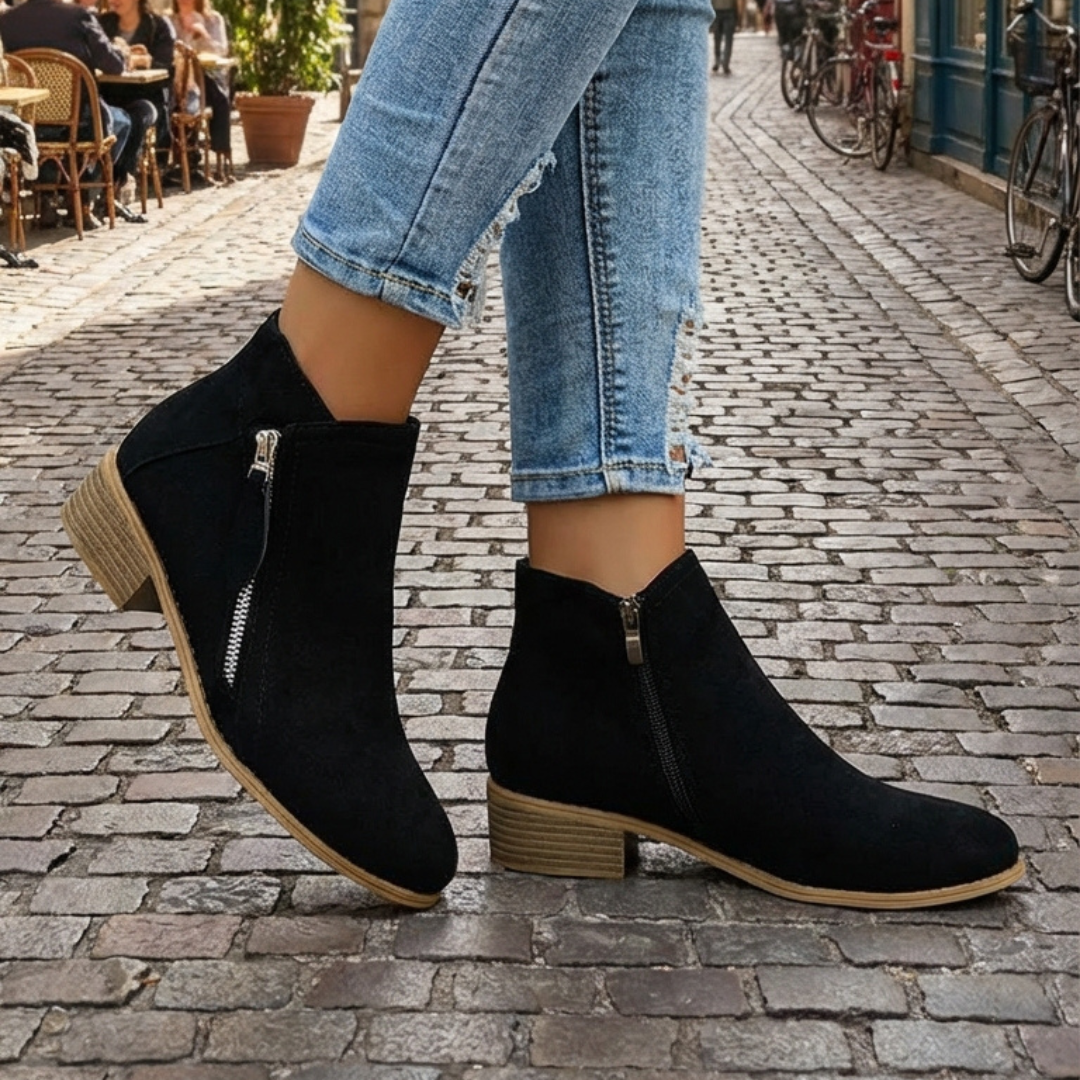 Bella | Side-Zip Block Heel Ankle Boots