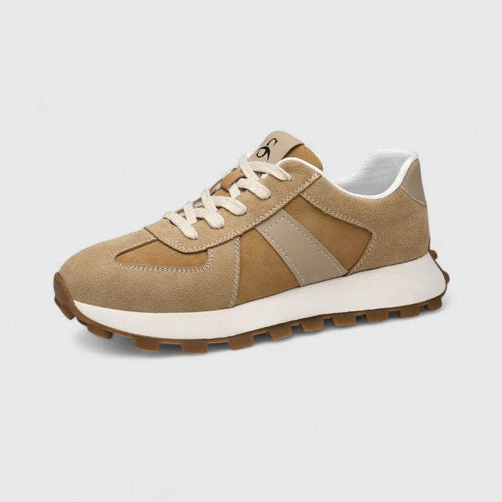 Gracelyn elegant women's sneakers with a subtle height boost, shown in white, khaki and black
