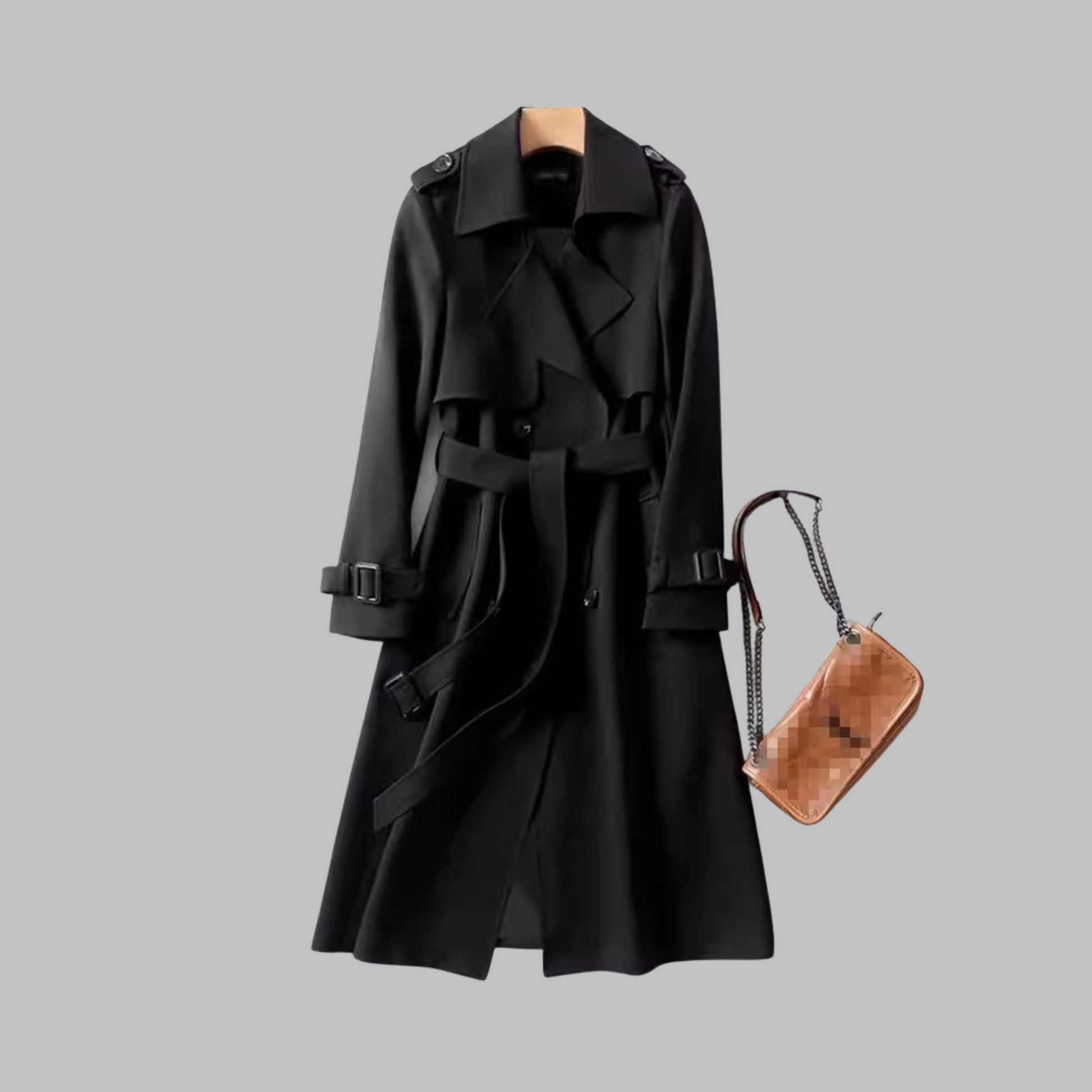 Tia knee-length loose coat in a relaxed fit, shown in multiple colours