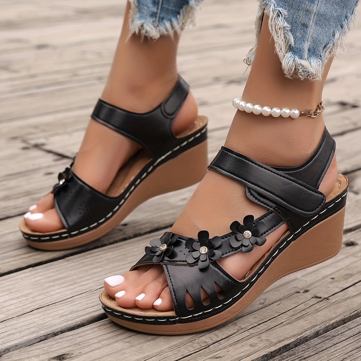 Elodie wedge sandals side