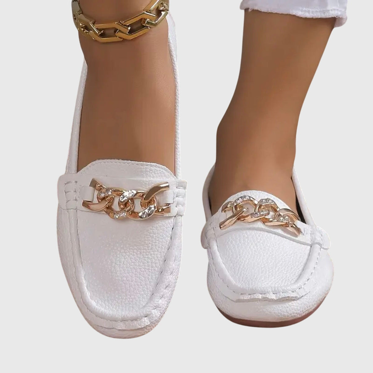 Melissa elegant slip-on loafers shown in white, black and beige