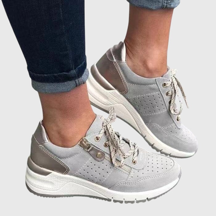 Maddie comfortable everyday sneakers shown in green, grey, blue and black