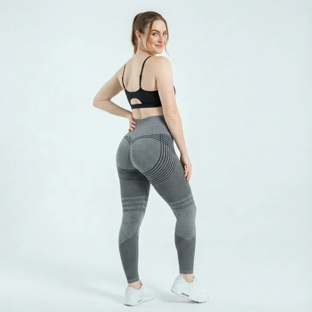Hana grey full-length contour sculpting legging shown from front