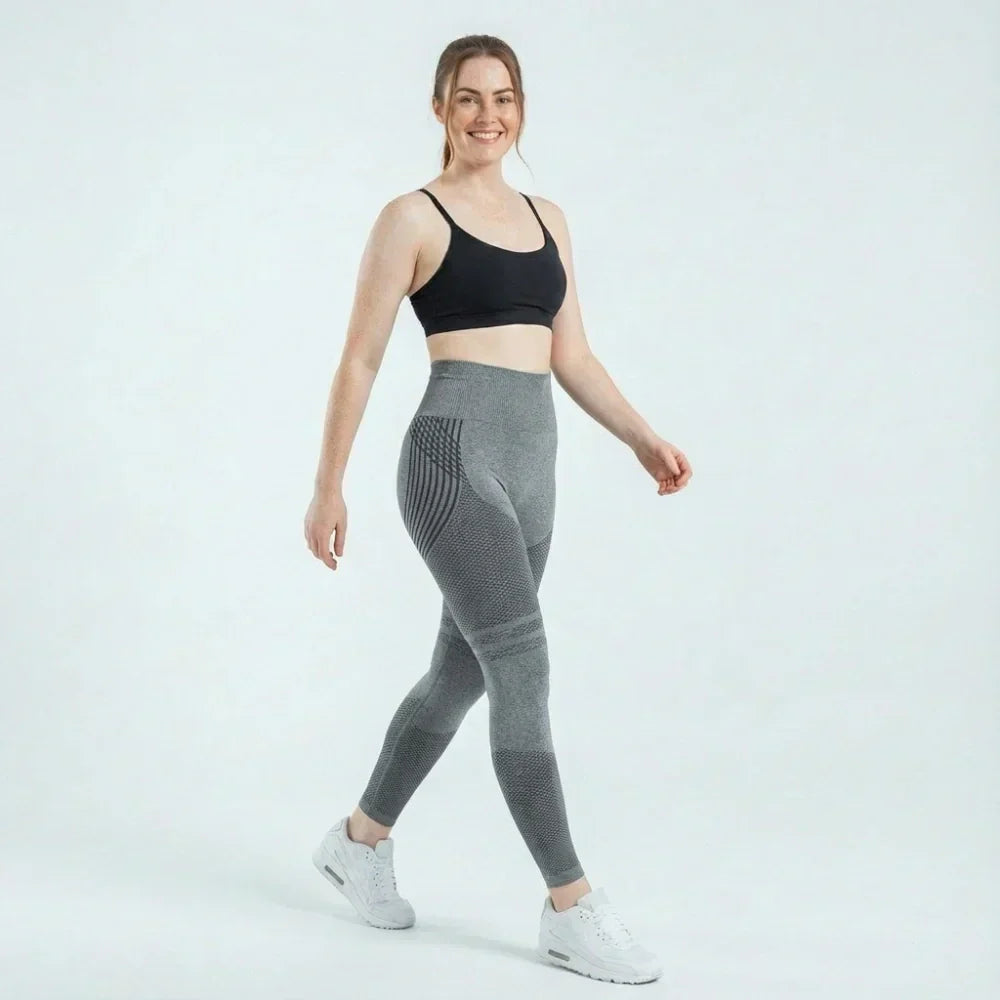 Hana grey full-length contour sculpting legging shown from front