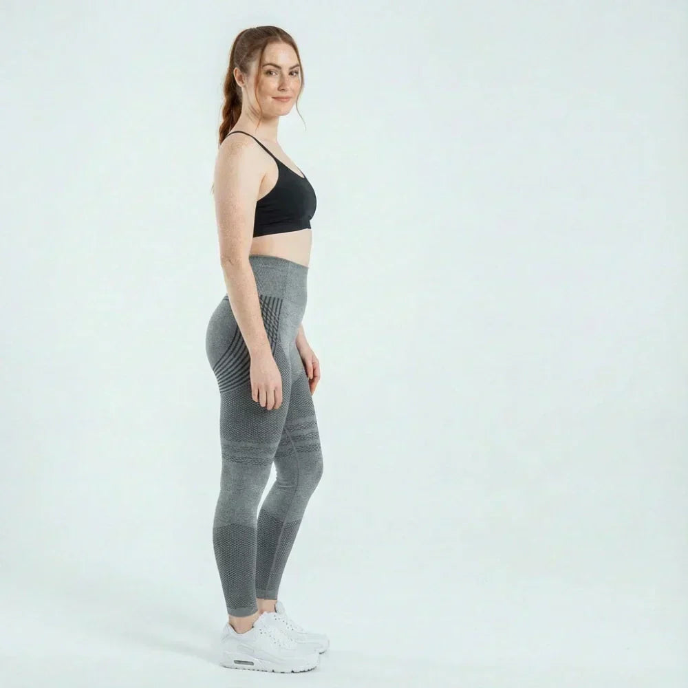 Hana grey full-length contour sculpting legging shown from front