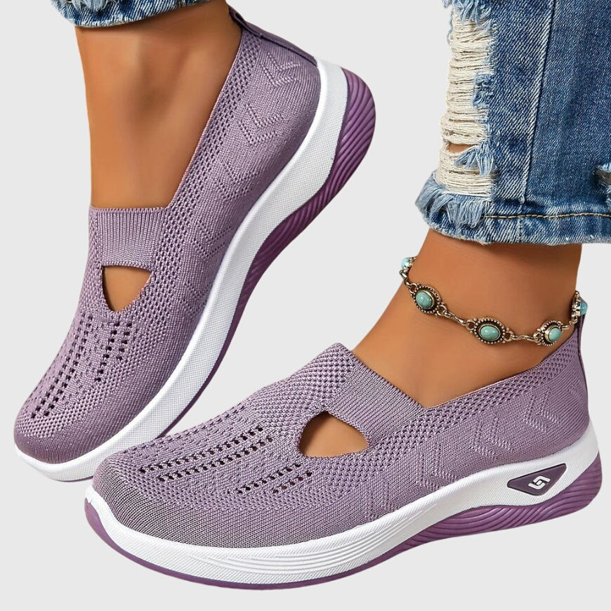 Lora cushioned everyday walking sneakers shown in a neutral colourway
