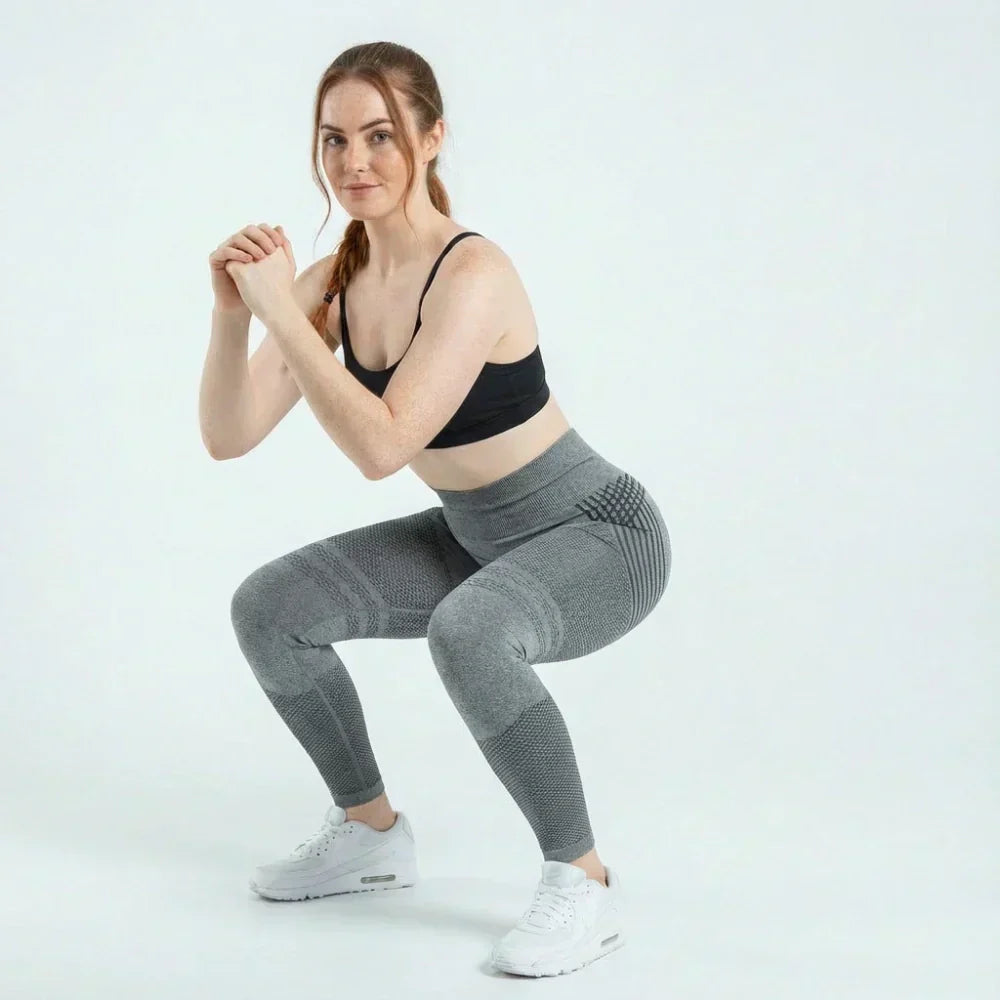 Hana grey full-length contour sculpting legging shown from front