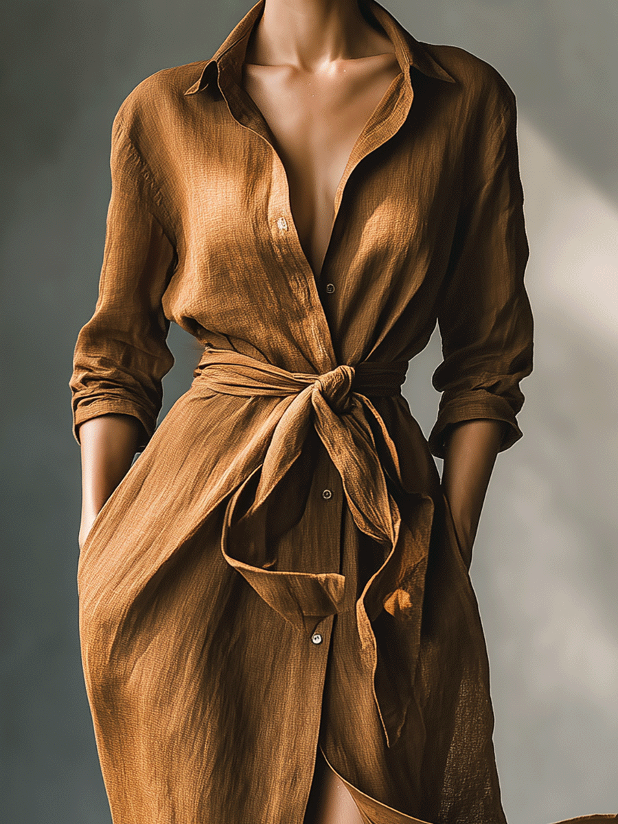 Willow vintage-inspired brown blend shirt shown in a relaxed, versatile fit