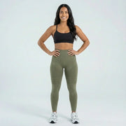 Evie military green full-length sculpting leggings for women