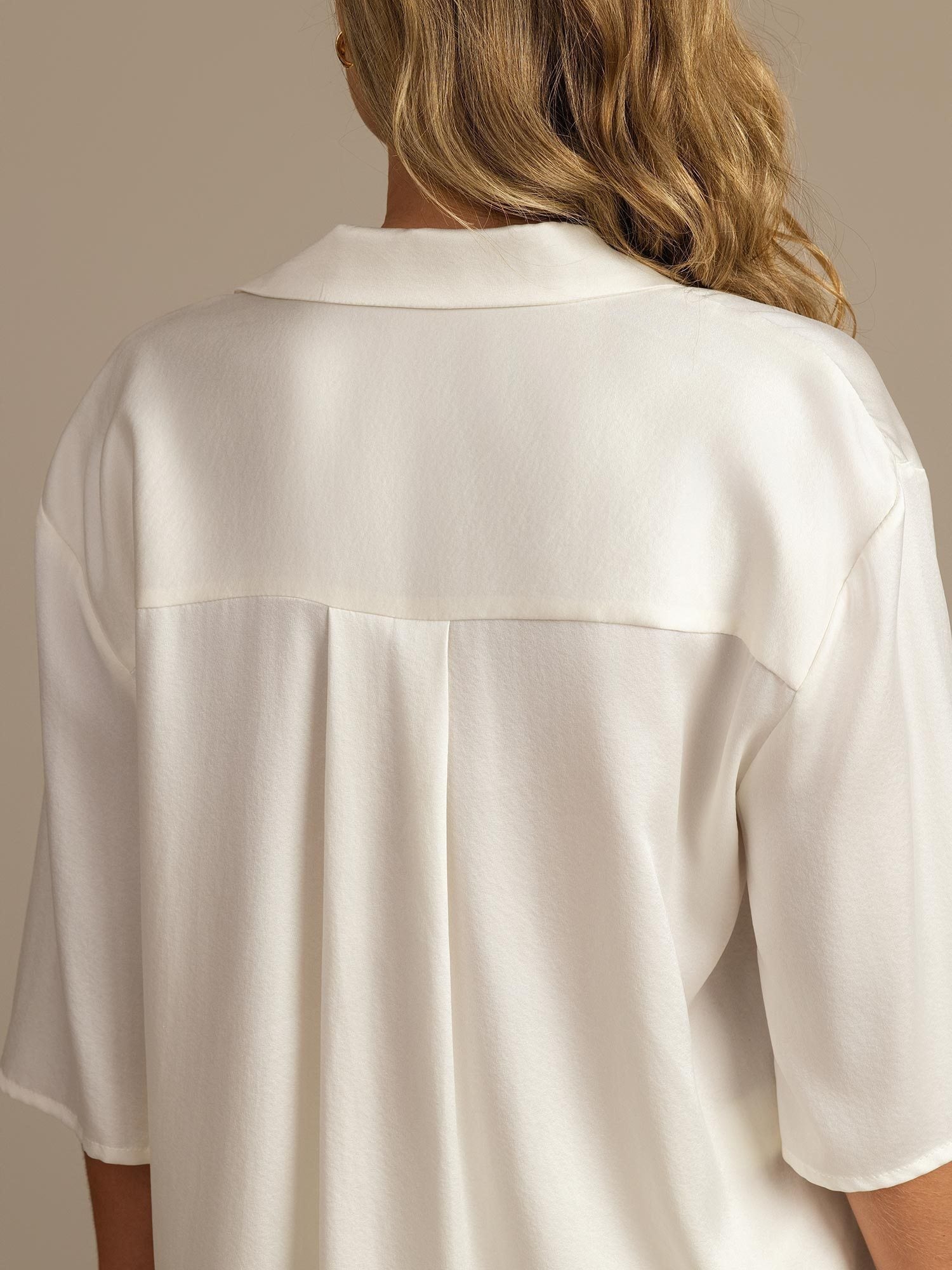 Louise modern pyjama set in pure mulberry silk shown in soft colour options