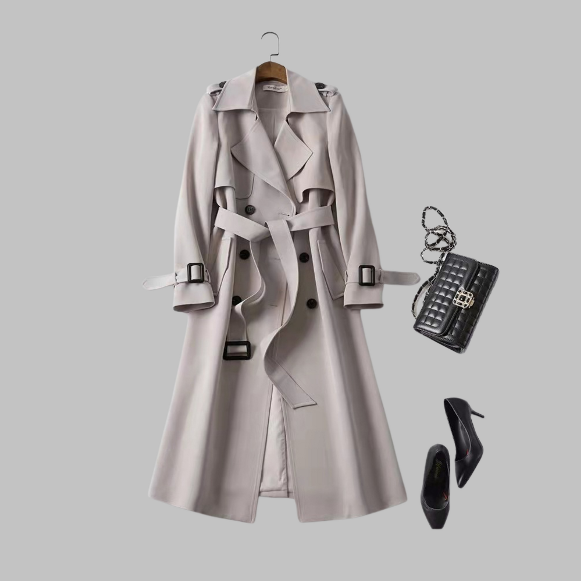 Tia knee-length loose coat in a relaxed fit, shown in multiple colours