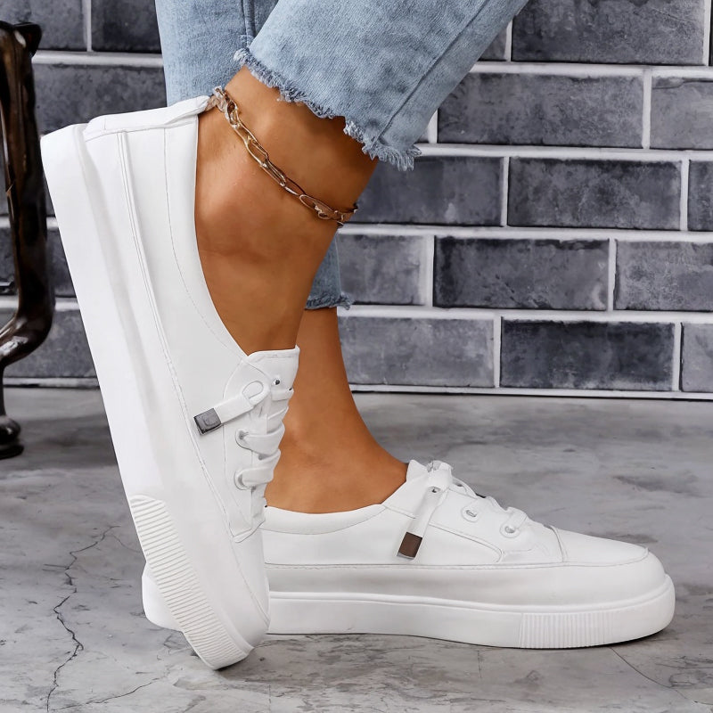 Saskia orthopedic comfort sneakers shown in white, beige and black
